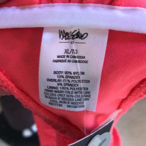 NEW Mossimo Pink Coral Bikini Swim Top Removable Pads Women's Size XL NWT - Picture 8 of 10